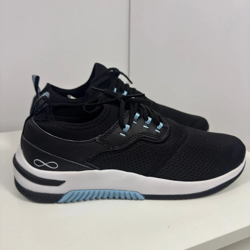 Infinity by Cherokee Dart Nursing Size 10 Womens Black Blue Athletic Sneakers